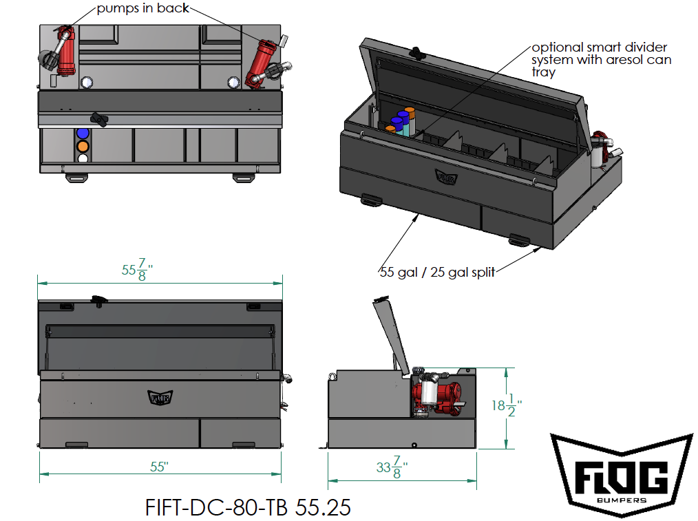 80 Gal. Dual Cell Fuel Transfer Tank with Toolbox