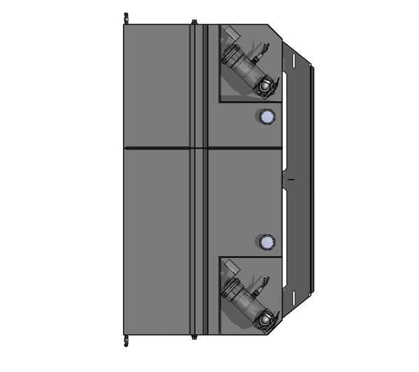 100 gal dual cell fuel tank top view