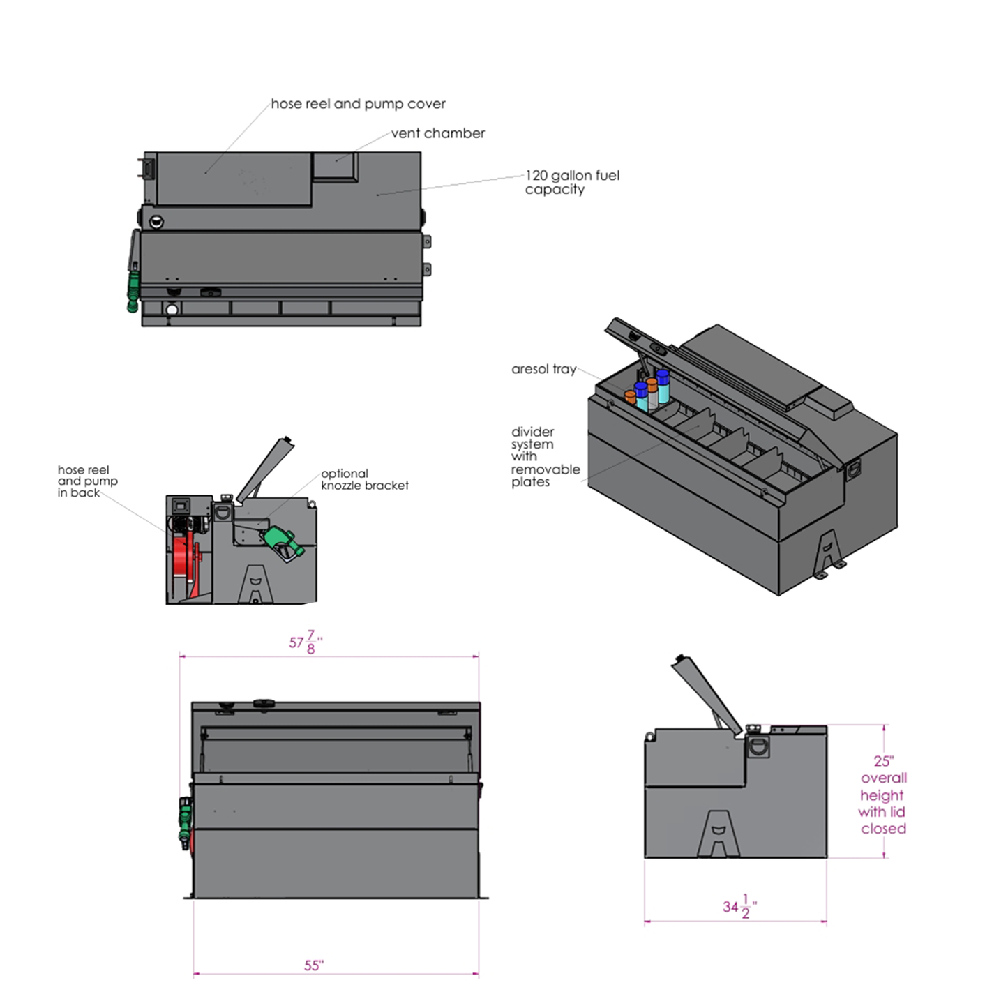 120 Gal. Fuel Transfer Tank with Toolbox