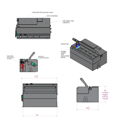 120 Gal. Fuel Transfer Tank with Toolbox
