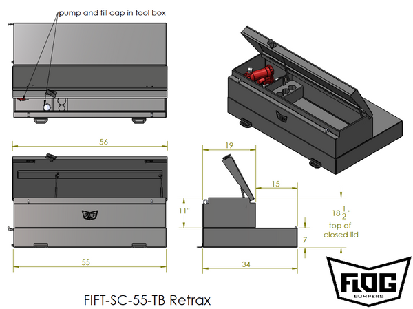 55 Gal. Single Cell Fuel Transfer Tank With Toolbox